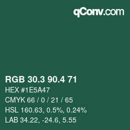 カラーコード: RGB 30.3 90.4 71 | qconv.com