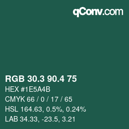 カラーコード: RGB 30.3 90.4 75 | qconv.com