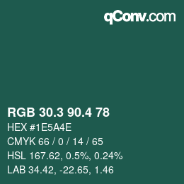カラーコード: RGB 30.3 90.4 78 | qconv.com