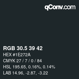 カラーコード: RGB 30.5 39 42 | qconv.com