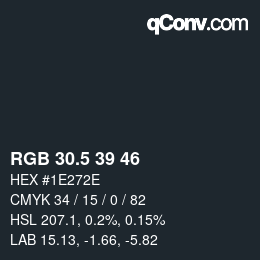 Color code: RGB 30.5 39 46 | qconv.com