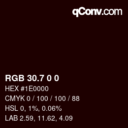 カラーコード: RGB 30.7 0 0 | qconv.com