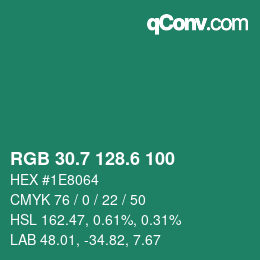 カラーコード: RGB 30.7 128.6 100 | qconv.com
