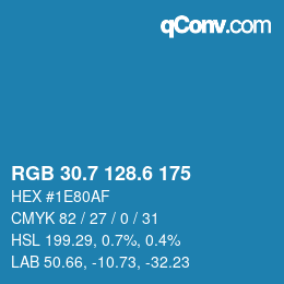 カラーコード: RGB 30.7 128.6 175 | qconv.com