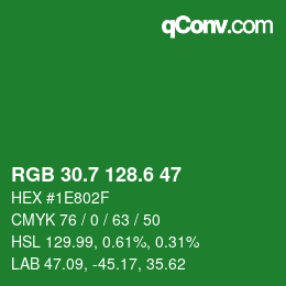 カラーコード: RGB 30.7 128.6 47 | qconv.com