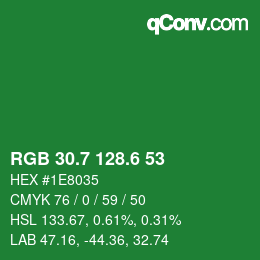 カラーコード: RGB 30.7 128.6 53 | qconv.com