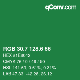 カラーコード: RGB 30.7 128.6 66 | qconv.com