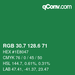 カラーコード: RGB 30.7 128.6 71 | qconv.com