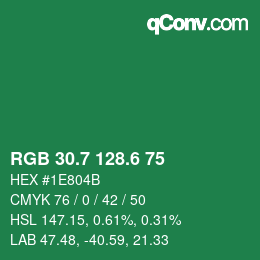 カラーコード: RGB 30.7 128.6 75 | qconv.com