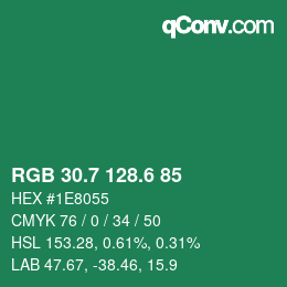 カラーコード: RGB 30.7 128.6 85 | qconv.com