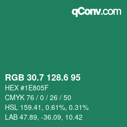 カラーコード: RGB 30.7 128.6 95 | qconv.com