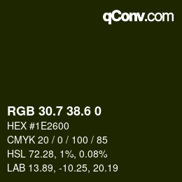 カラーコード: RGB 30.7 38.6 0 | qconv.com
