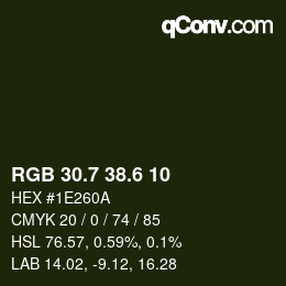 カラーコード: RGB 30.7 38.6 10 | qconv.com