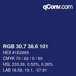 カラーコード: RGB 30.7 38.6 101 | qconv.com