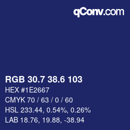 カラーコード: RGB 30.7 38.6 103 | qconv.com
