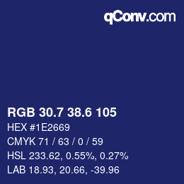 カラーコード: RGB 30.7 38.6 105 | qconv.com