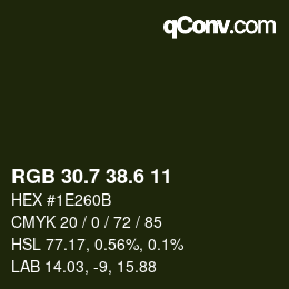 カラーコード: RGB 30.7 38.6 11 | qconv.com