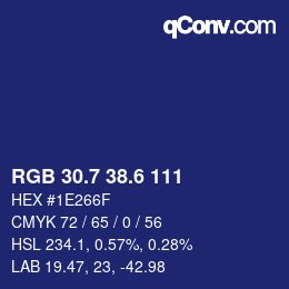 カラーコード: RGB 30.7 38.6 111 | qconv.com