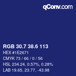 カラーコード: RGB 30.7 38.6 113 | qconv.com