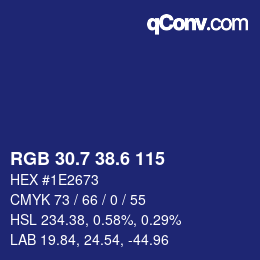 カラーコード: RGB 30.7 38.6 115 | qconv.com