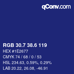 カラーコード: RGB 30.7 38.6 119 | qconv.com