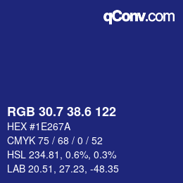 カラーコード: RGB 30.7 38.6 122 | qconv.com