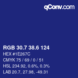 カラーコード: RGB 30.7 38.6 124 | qconv.com