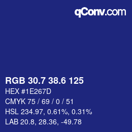 カラーコード: RGB 30.7 38.6 125 | qconv.com