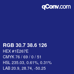 カラーコード: RGB 30.7 38.6 126 | qconv.com