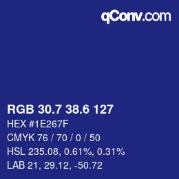 カラーコード: RGB 30.7 38.6 127 | qconv.com