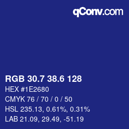 カラーコード: RGB 30.7 38.6 128 | qconv.com