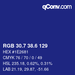 カラーコード: RGB 30.7 38.6 129 | qconv.com