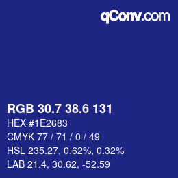 カラーコード: RGB 30.7 38.6 131 | qconv.com