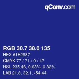 カラーコード: RGB 30.7 38.6 135 | qconv.com