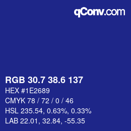 カラーコード: RGB 30.7 38.6 137 | qconv.com