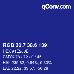 カラーコード: RGB 30.7 38.6 139 | qconv.com