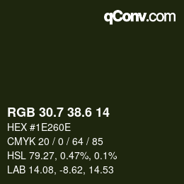 カラーコード: RGB 30.7 38.6 14 | qconv.com