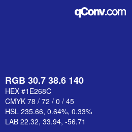 カラーコード: RGB 30.7 38.6 140 | qconv.com
