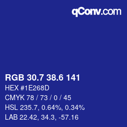 カラーコード: RGB 30.7 38.6 141 | qconv.com