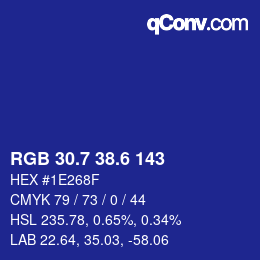 カラーコード: RGB 30.7 38.6 143 | qconv.com