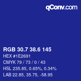カラーコード: RGB 30.7 38.6 145 | qconv.com