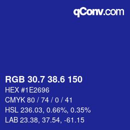 カラーコード: RGB 30.7 38.6 150 | qconv.com