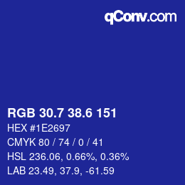 カラーコード: RGB 30.7 38.6 151 | qconv.com