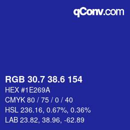 カラーコード: RGB 30.7 38.6 154 | qconv.com