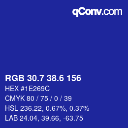 カラーコード: RGB 30.7 38.6 156 | qconv.com