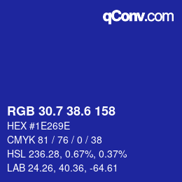 カラーコード: RGB 30.7 38.6 158 | qconv.com