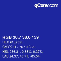 カラーコード: RGB 30.7 38.6 159 | qconv.com