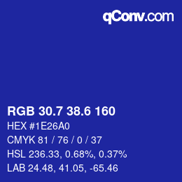 カラーコード: RGB 30.7 38.6 160 | qconv.com