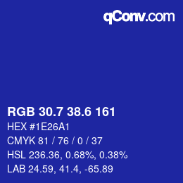 カラーコード: RGB 30.7 38.6 161 | qconv.com