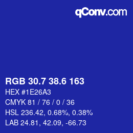 カラーコード: RGB 30.7 38.6 163 | qconv.com